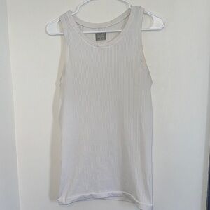 Athleta White Ribbed Tank Top